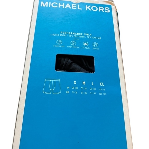 MICHAEL Kors Performance Polyester 4 Boxer Briefs Lux Touch Dark Colors Sz S - Picture 3 of 5